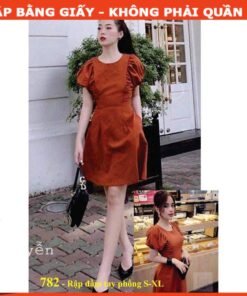 Rập giấy A0 mã 782 - đầm tay phồng cách điệu