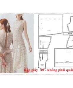 Rập giấy A0 mã 09 - đầm ôm đuôi cá hở lưng