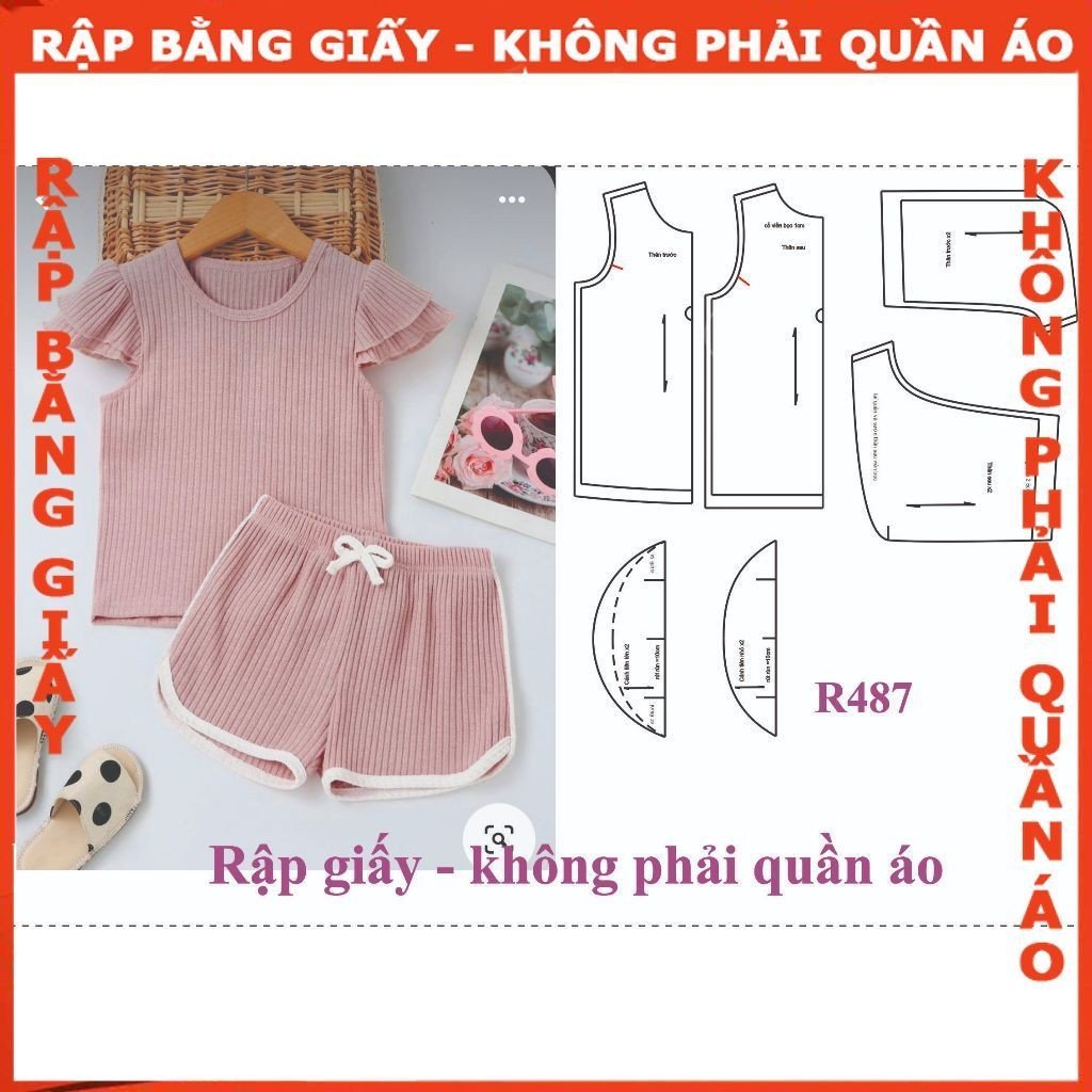 Rập giấy A0 may bộ bé mã R487