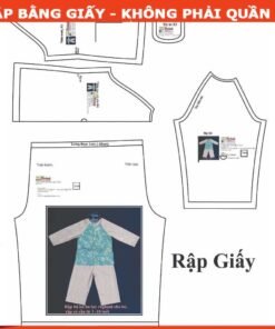 Rập giấy A0 mã R469 - bộ bà ba cổ tim bé