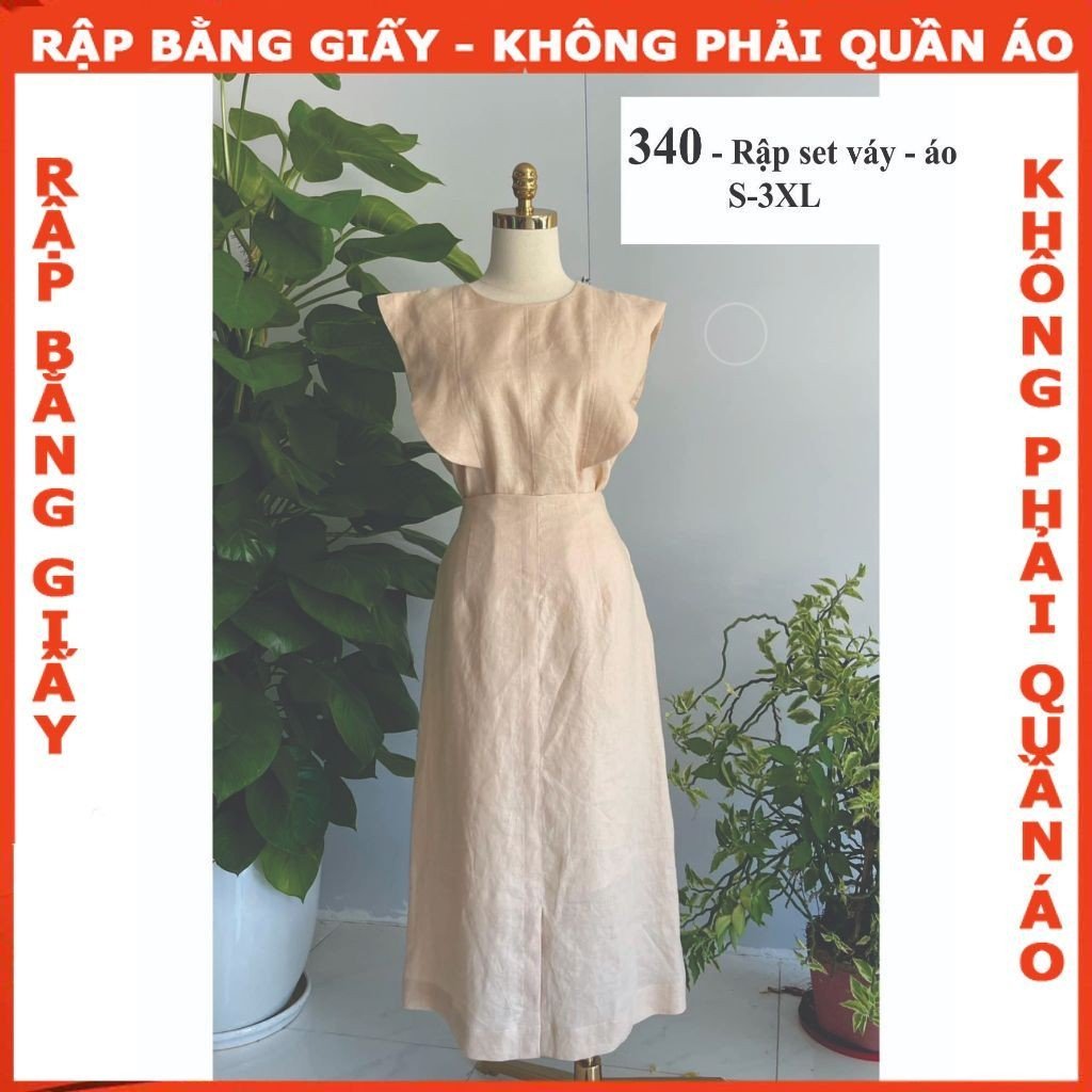 Rập giấy A0 mã 340- set váy áo nữ