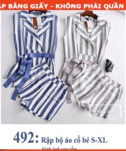 Rập giấy A0 mã 492 - bộ short cổ bẻ