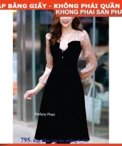 Rập giấy A0 mã 795 - đầm tay phồng