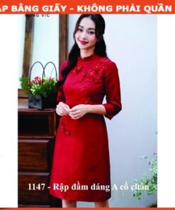 Rập giấy A0 mã 1147 - đầm dáng A cổ chân