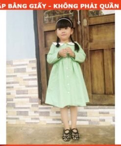 Rập giấy A0 mã R366 - đầm cổ sen cho bé