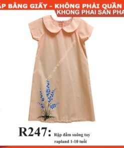 Rập giấy A0 đầm rapland tay nhí cổ sen mã R247