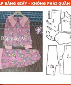 Rập giấy A0 mã 12 - Rập bộ dài quần ống suông