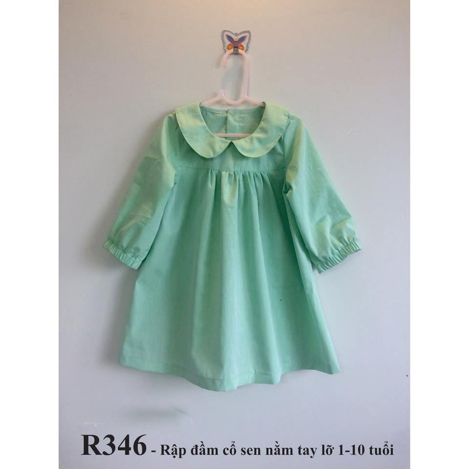 Rập giấy A0 đầm cổ sen mã R346