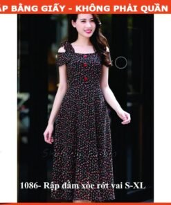 Rập đầm xòe trễ vai mã 1086-