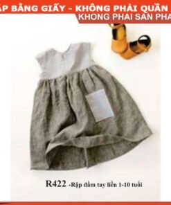 Rập giấy A0 mã R422 - đầm tay liền cho bé