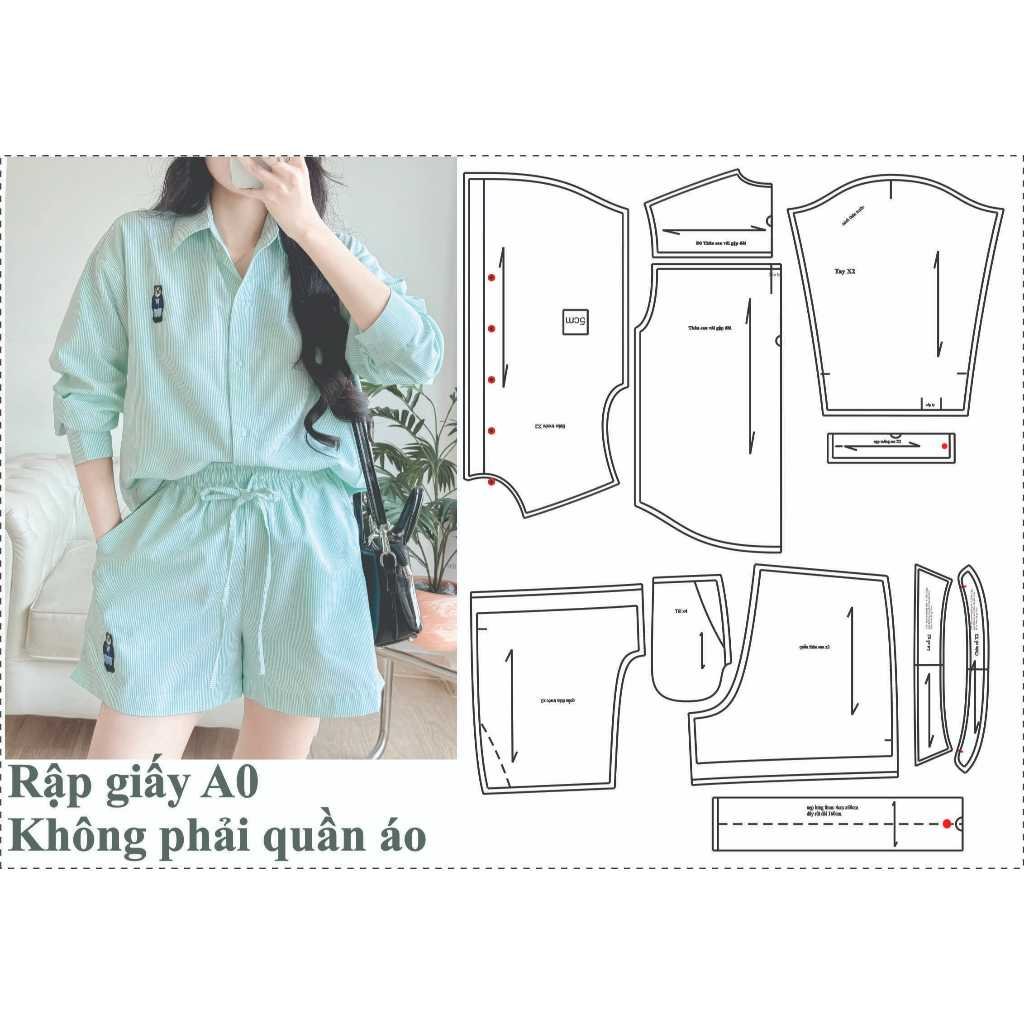 Rập giấy A0 mã 1750 - Rập bộ sơ mi