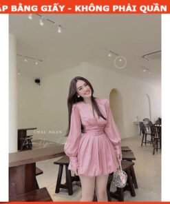 Rập giấy A0 mã 1240 - đầm tay dài cổ tim