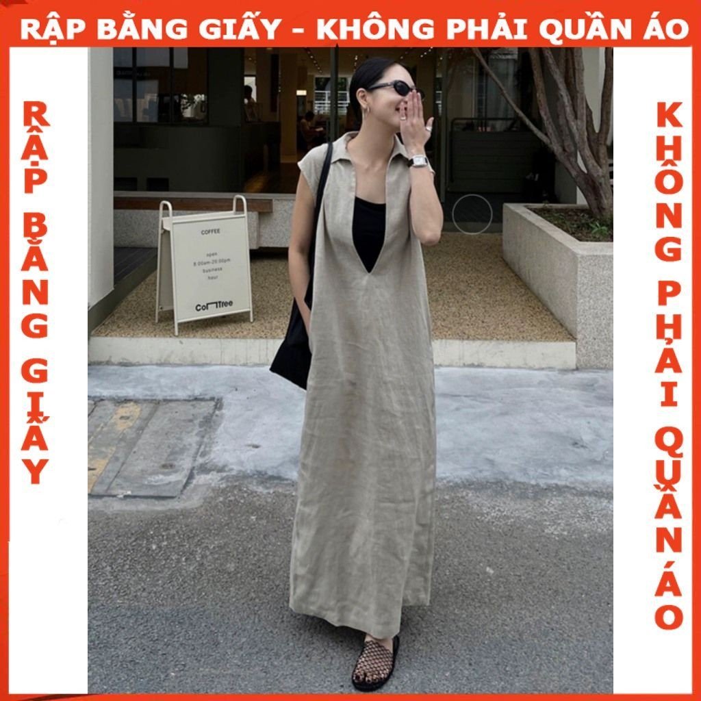 Rập giấy A0 mã 888 - đầm maxi dáng suông