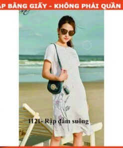 Rập giấy A0 mã 1121 - đầm suông tay ngắn
