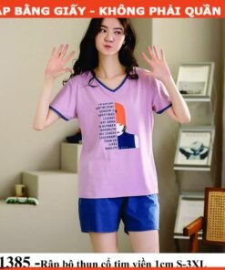 Rập giấy A0  bộ thun cổ tim mã 1385