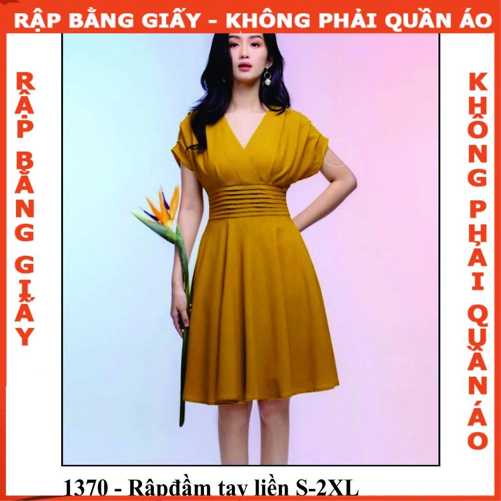 Rập giấy A0 mã 1370 - đầm tay liền