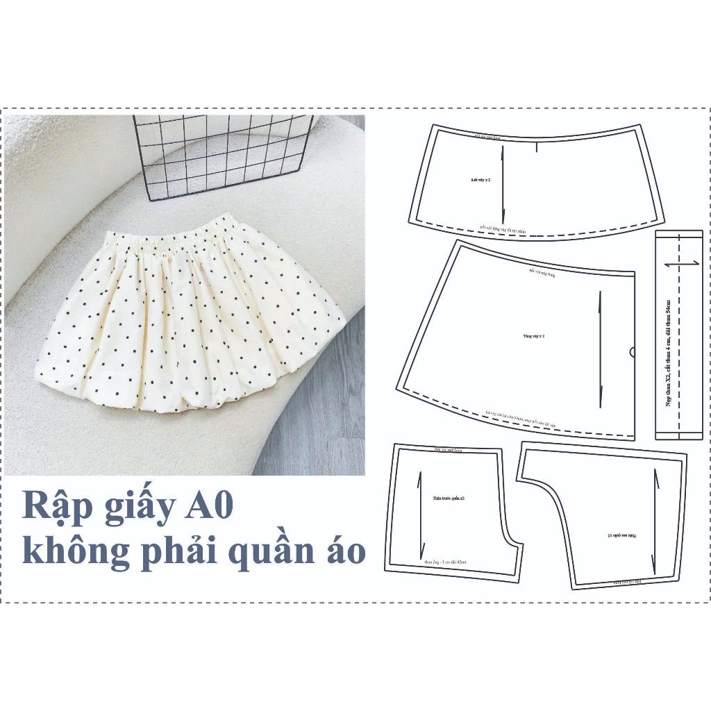 Rập giấy A0 486 - rập chân váy