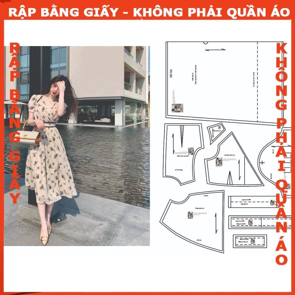 Rập giấy A0 mã 11 - đầm cổ tim