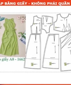 Rập  giấy A0 mã 1662 - đầm mã xếp ly eo