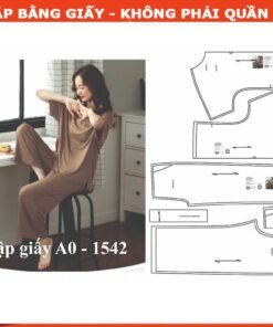 Rập giấy A0 mã 1542 -rập bộ thun tay liền