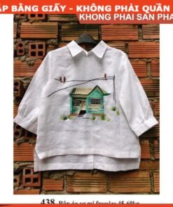 Rập áo croptop sơ mi mã 438