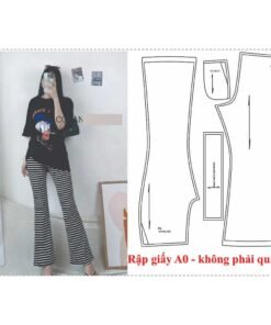 Rập giấy A0 quần loe thun mã 08