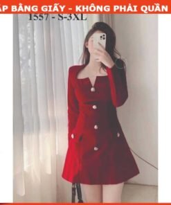 Rập giấy A0 mã 1557 - đầm dáng A tay dài