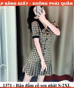 Rập giấy A0 đầm cổ sen nhật mã 1371