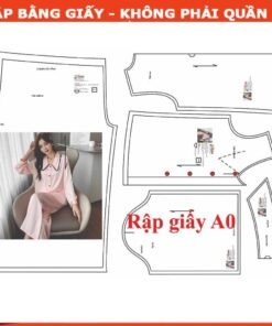 Rập giấy A0 mã 1518 - bộ cổ sen tay dài