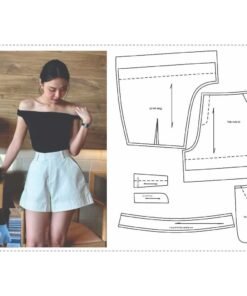 Rập giấy A0 mã 1744 - quần short dáng xòe