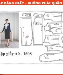 Rập giấy A0 mã 1608 - set váy và áo khoác ngoài
