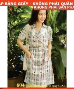 Rập đầm mã 604 - đầm cổ ve dáng suông