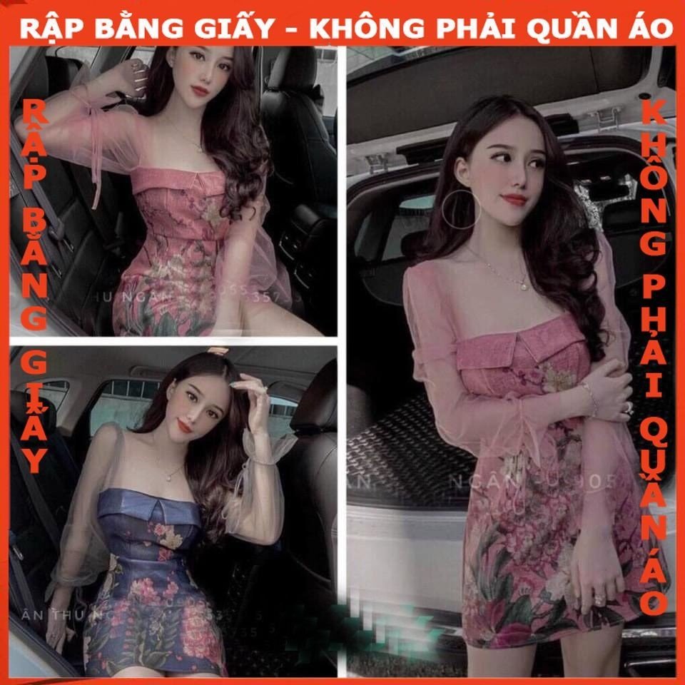 Rập  giấy A0 mã 1298 - đầm cổ vuông dáng A