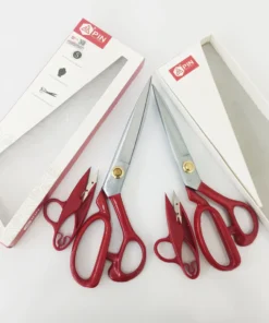 Kéo Cắt Vải Cao Cấp 10inch 11inch 12inch 10" 11" 12" tặng kèm kéo bấm chỉ PIN (Đen/đỏ)