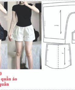 Rập giấy A0 mã 1305- Rập quần short lưng thun dáng xòe