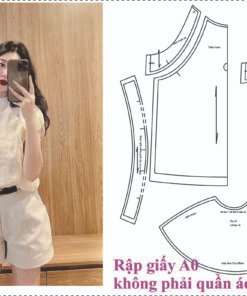 Rập giấy mã 1853 - Rập áo kiểu, có HD may