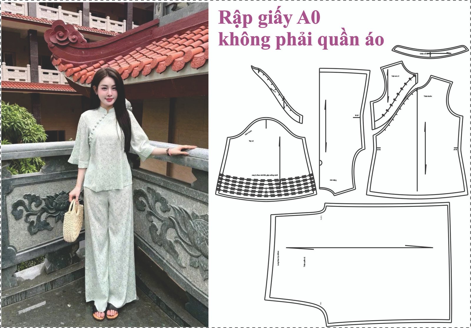 Rập giấy A0 mã 1856 - rập may bộ lam