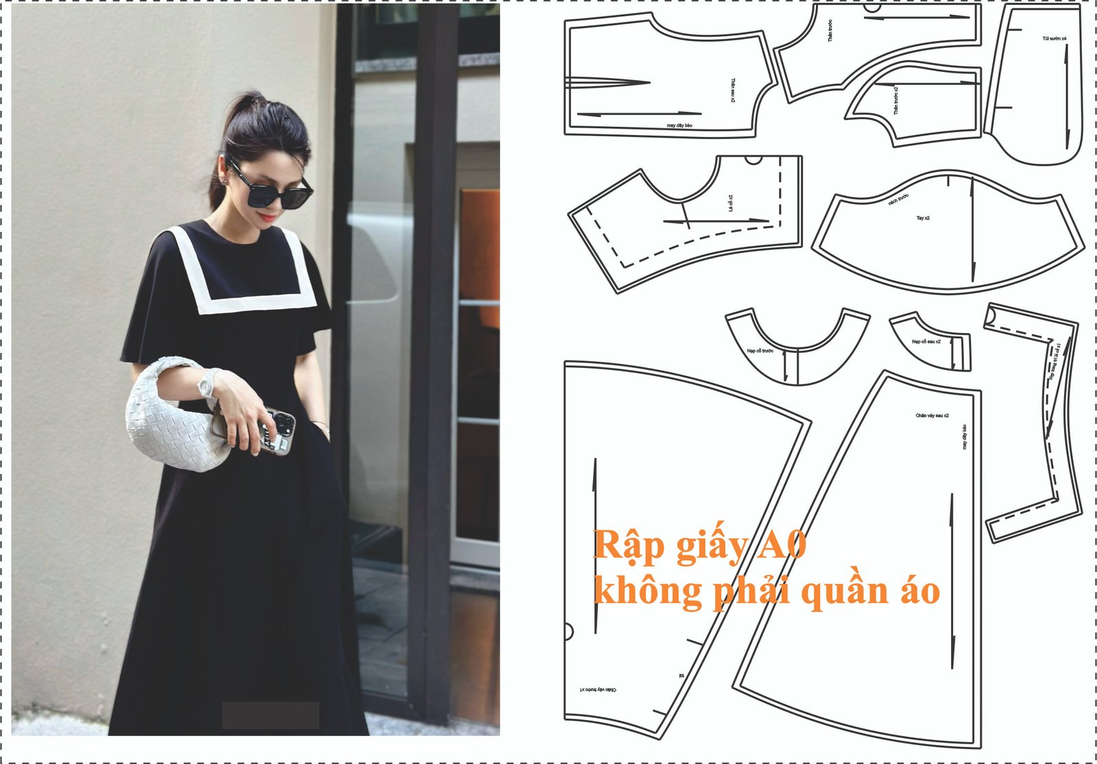 Rập giấy A0 mã 1858 - Rập may đầm