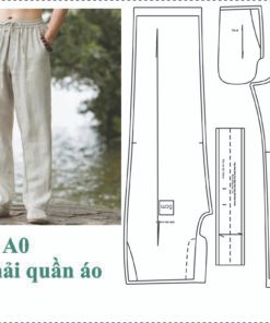 Rập giấy A0 mã B89 - Rập may quần suông nam