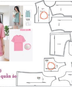 Rập giấy A0 mã 1877 - Rập may bộ thun 2 dáng áo