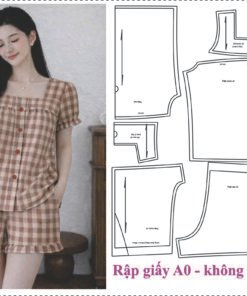 Rập giấy A0 mã 1883 - Rập may bộ cổ vuông