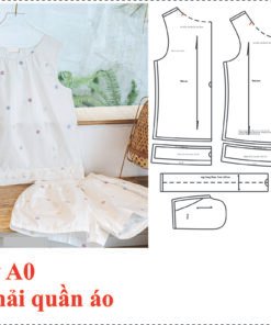 Rập giấy A0 mã 1886 - Rập may bộ cổ tròn