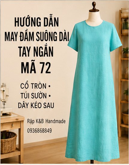 Ảnh minh họa công đoạn may đầm Mã 72