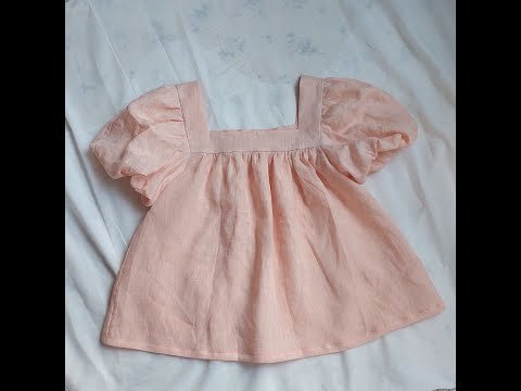 Hướng dẫn may áo cổ vuông tay lồng đèn 1707