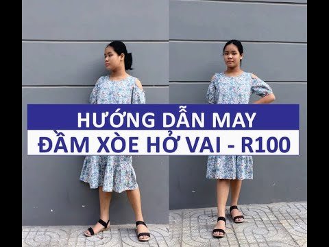 Hướng dẫn may rập đầm tay phồng khoét vai R100 - Theo rập K&B Handmade