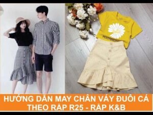 Hướng dẫn may chân váy đuôi cá R25 - theo rập K&B handmade