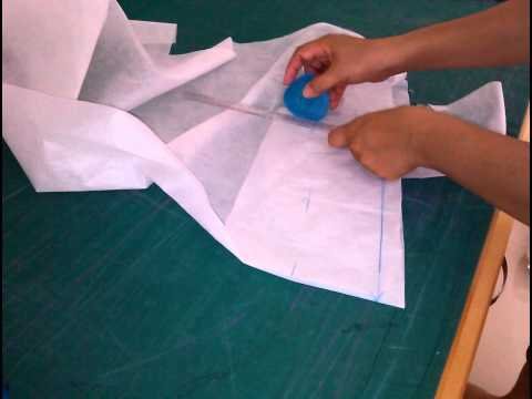 Hướng dẫn cắt áo thun nam, cổ bẻ, mổ trụ, đơn giản dễ may - phần 3(Cắt tay áo và cổ áo)