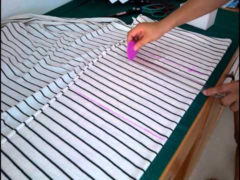 Instructions for cutting men's t-shirts, collared, open-neck, simple and easy to sew - part 1 (Cu...