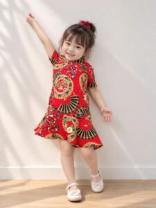 Rập may đầm bé mã R368