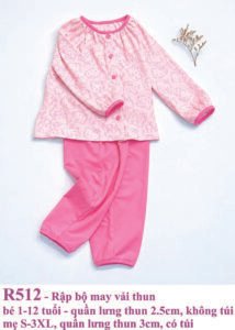 Rập may bộ dài mẹ bé R512